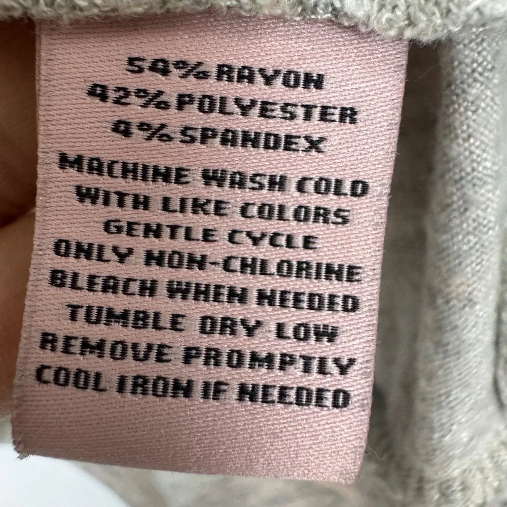 Juicy Couture‎ Top Women Size XL Pink Grey Heather Twist Pullover Long Sleeve